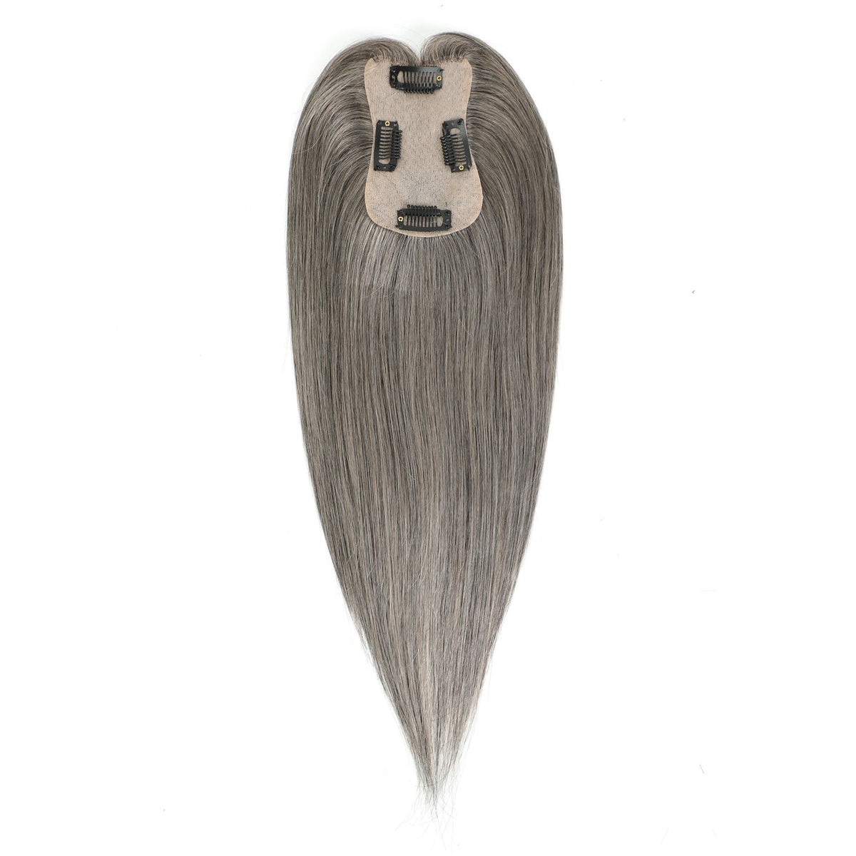 Human Hair Topper #1B/Grey Salt and Pepper
