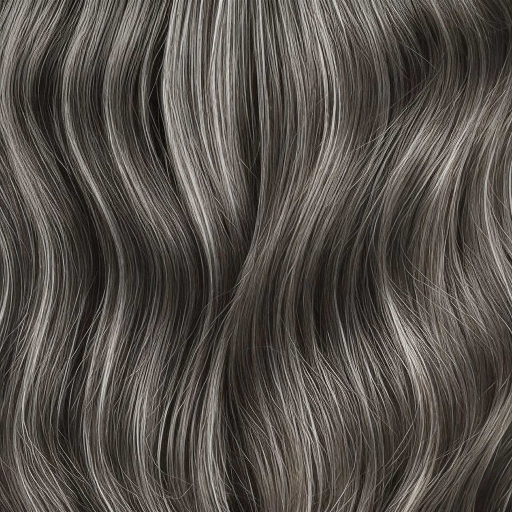 Human Hair Topper #1B/Grey Salt and Pepper