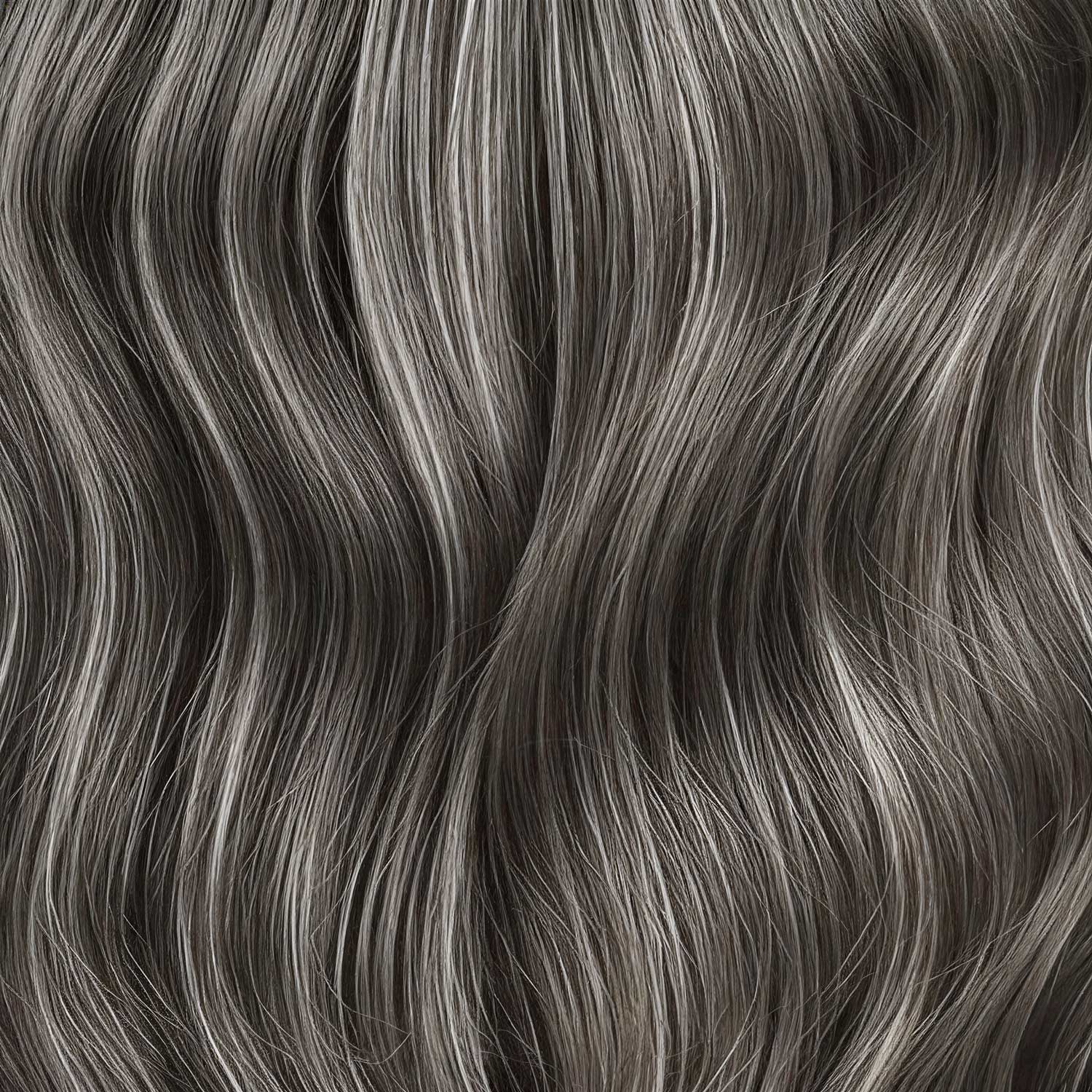 Human Hair Topper #1B/Grey Salt and Pepper