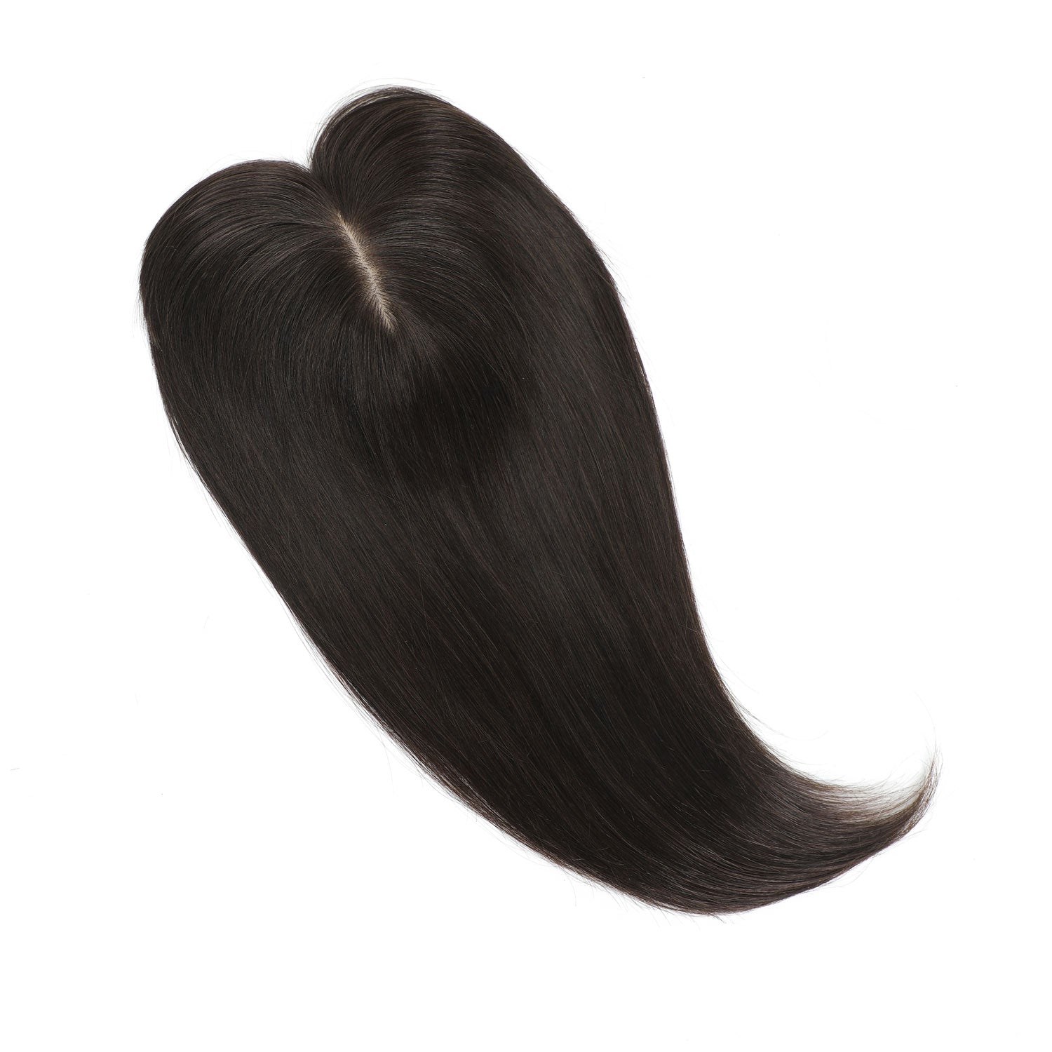 Human Hair Topper with Bangs #1c Midnight Brown
