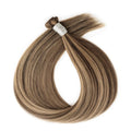 Genius Weft Hair Extensions  #8/22 Cinnamon Brown and Sandy Blonde Highlights