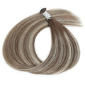 Genius Weft Hair Extensions   #8a/8a/1001 Ash Brown and Pearl Blonde Balayage