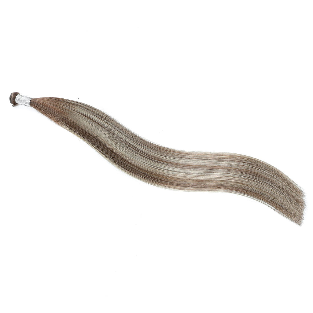 Genius Weft Hair Extensions   #8a/8a/1001 Ash Brown and Pearl Blonde Balayage