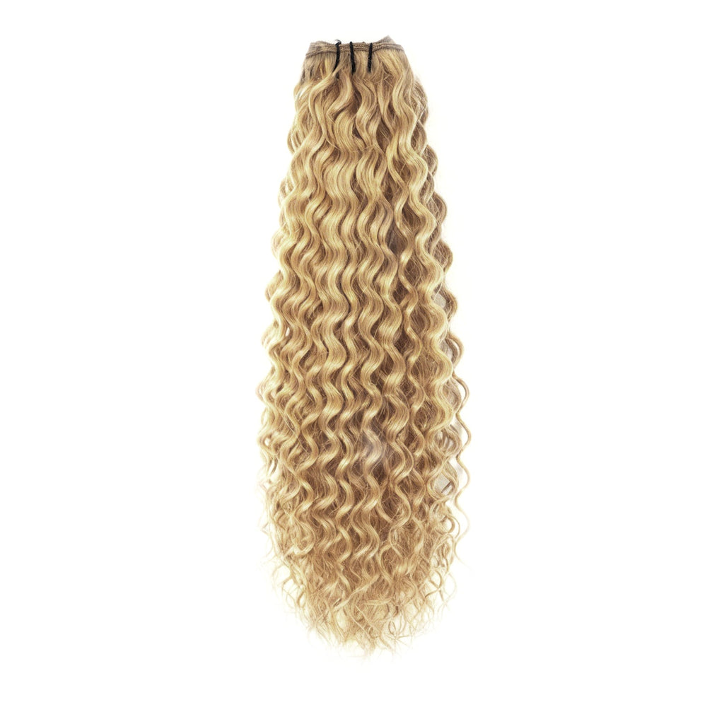 Weft Curly Hair Extensions 3B #22 Sandy Blonde