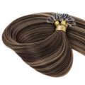 Keratin Bond Hair Extensions #2/16 Dark Brown Natural Blonde