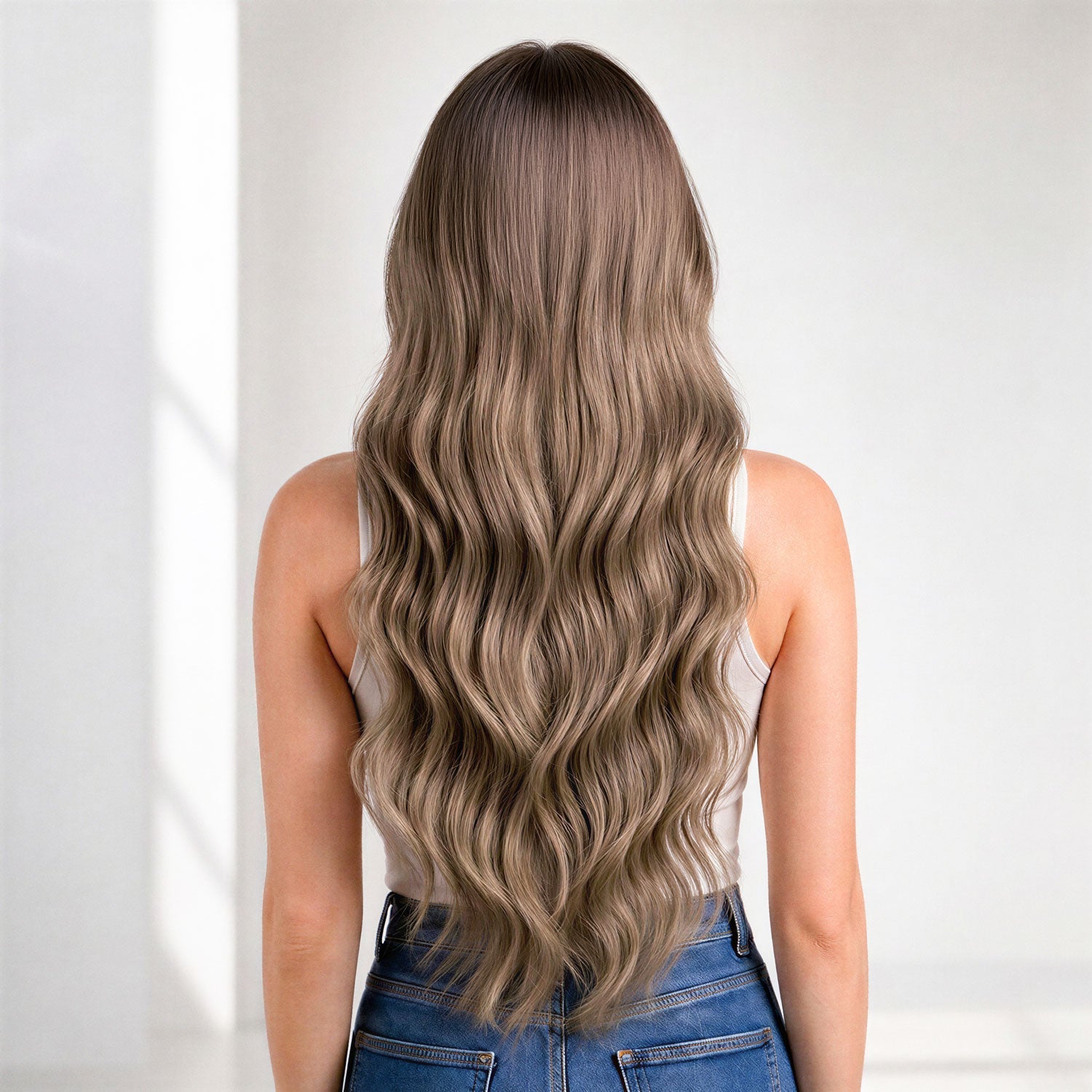 Russian Micro Weft Hair Extensions #9a Ash Light Brown Double Drawn Genius