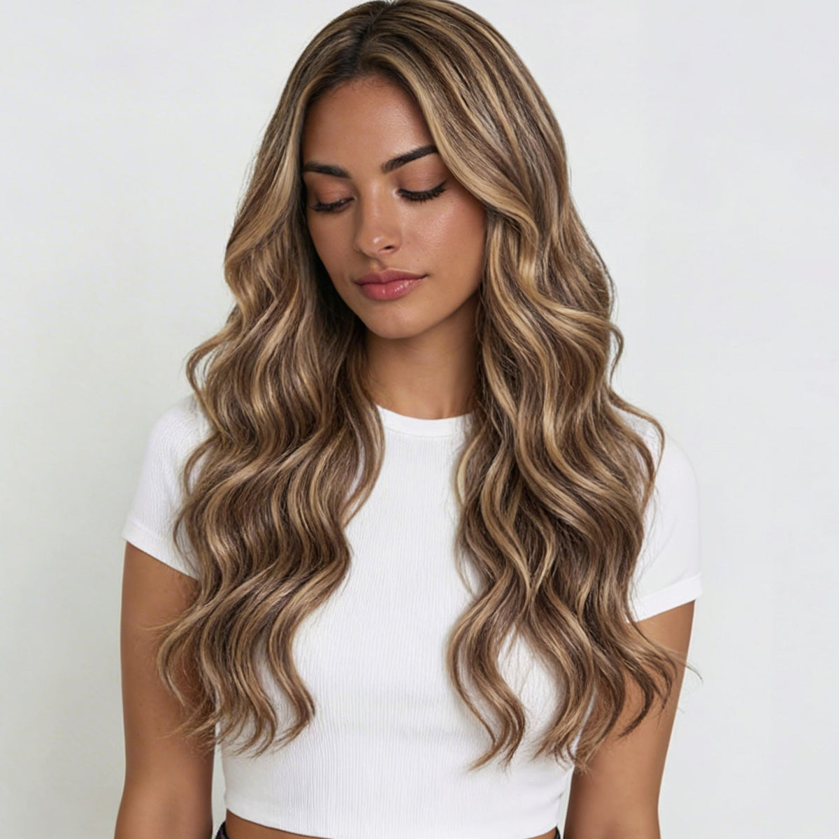 Halo Hair Extensions #8/22 Cinnamon Brown Sandy Blonde Mix