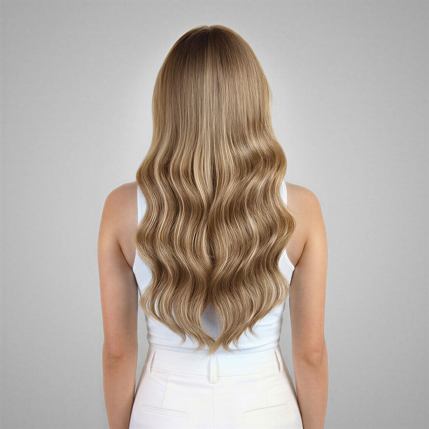 Russian Micro Weft Hair Extensions #6a/6/22 Light Medium, Cool Brown & Sandy Blonde Balayage Double Drawn Genius