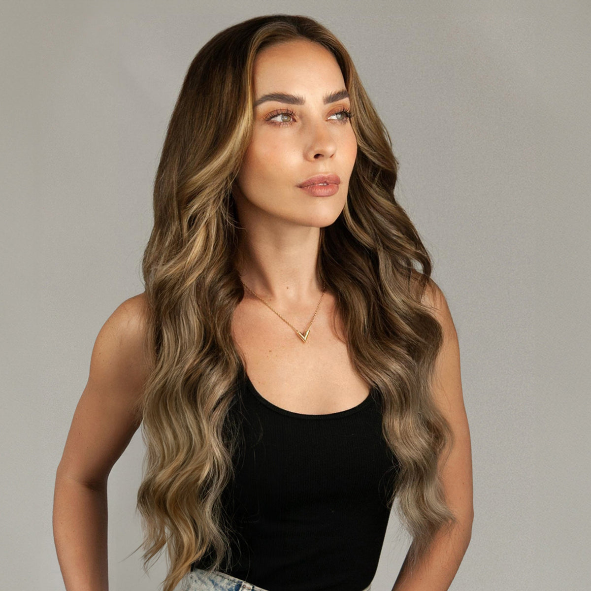 Halo Hair Extensions #8/22 Cinnamon Brown Sandy Blonde Mix